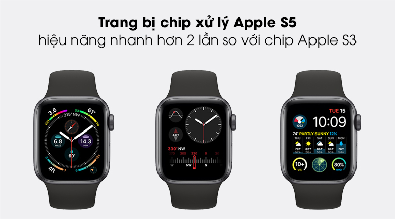 Apple Watch SE 44mm viền nhôm dây cao su sử dụng bộ chip xử lý S5
