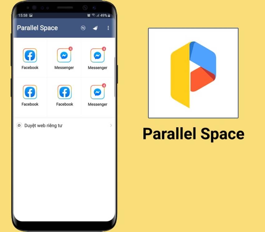 nhân bản ứng dụng samsung