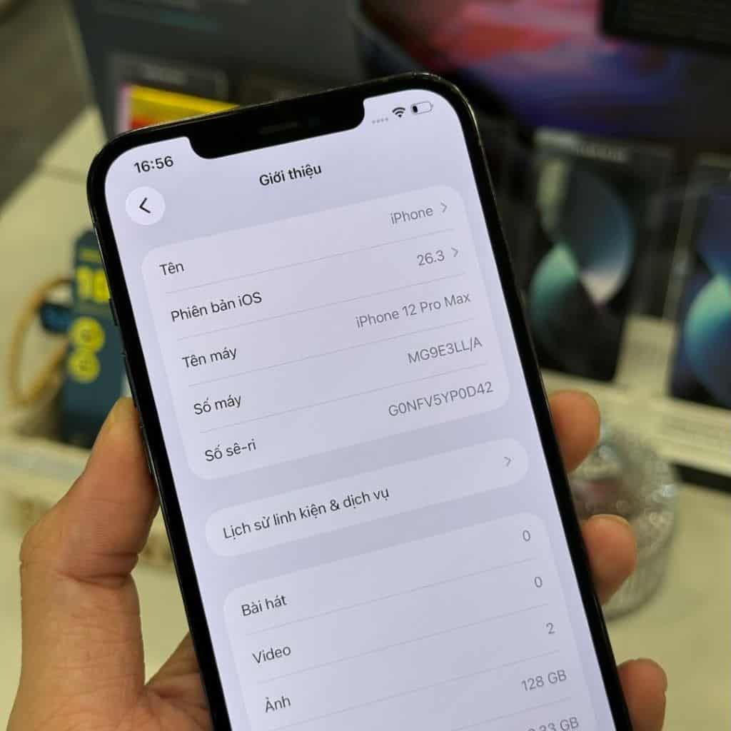 Màn hình Cài đặt - Giới thiệu hiển thị mã model LL/A iPhone 12 Pro Max cũ tại 126.vn