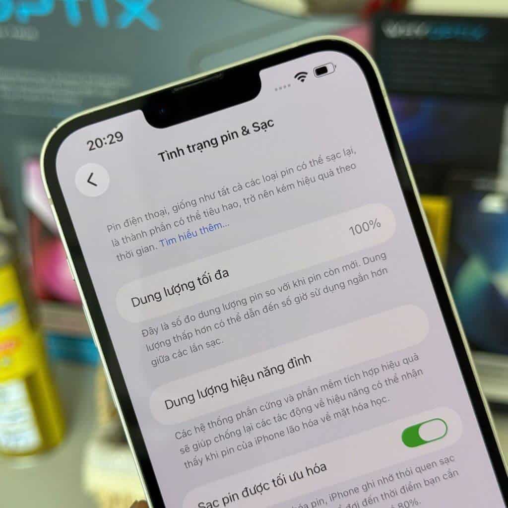 Màn hình tình trạng pin (Battery Health) iPhone 14 Plus cũ tại 126.vn