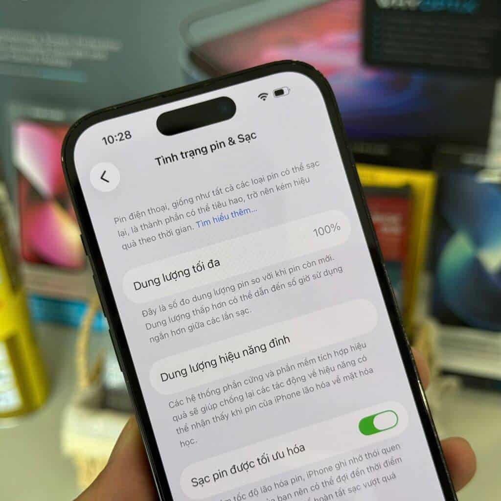 Tình trạng pin iPhone 14 Pro cũ kiểm tra Cài đặt Pin tại 126.vn