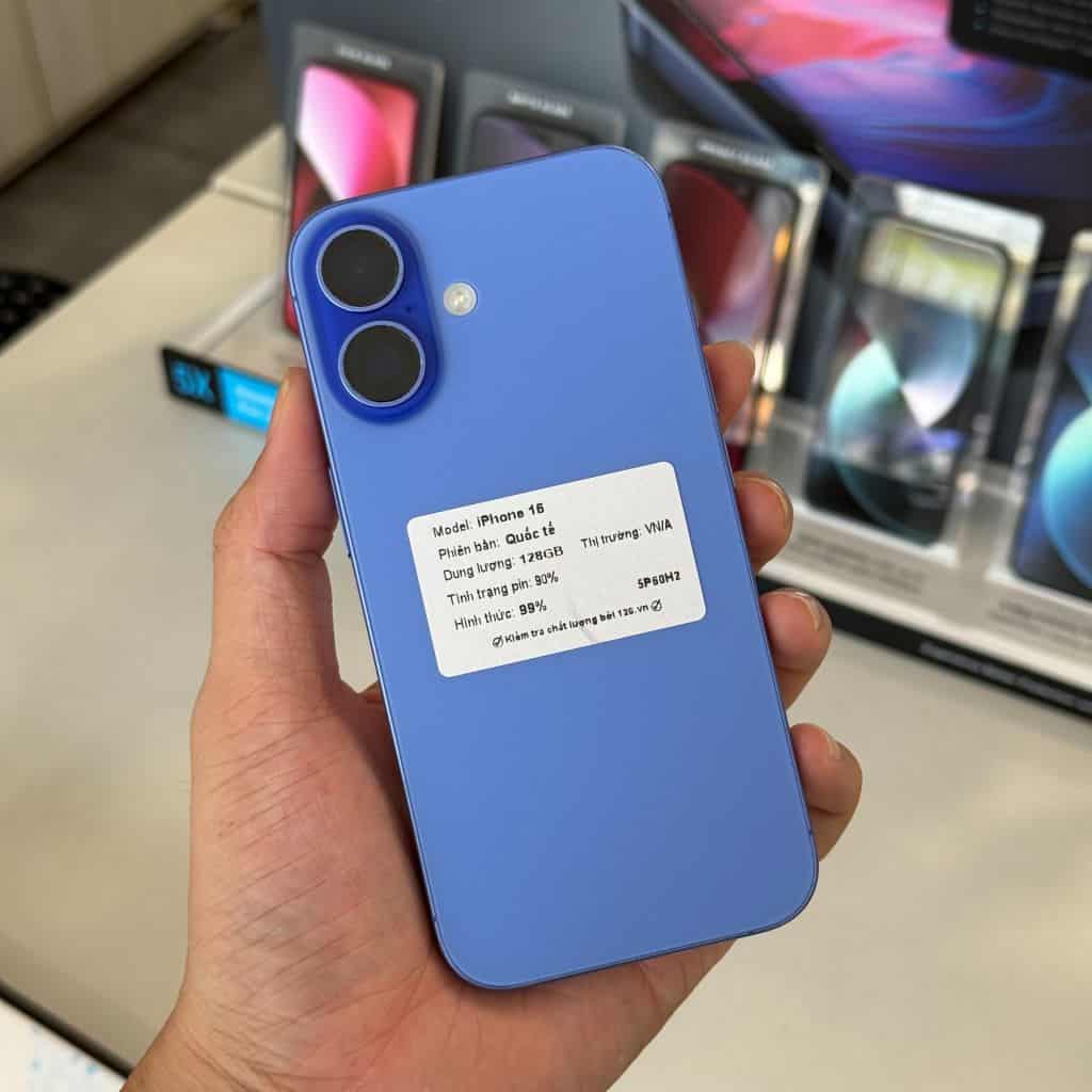 iPhone 16 cũ màu Xanh Lam 256GB Siêu lướt chính hãng tại 126.vn Vĩnh Long