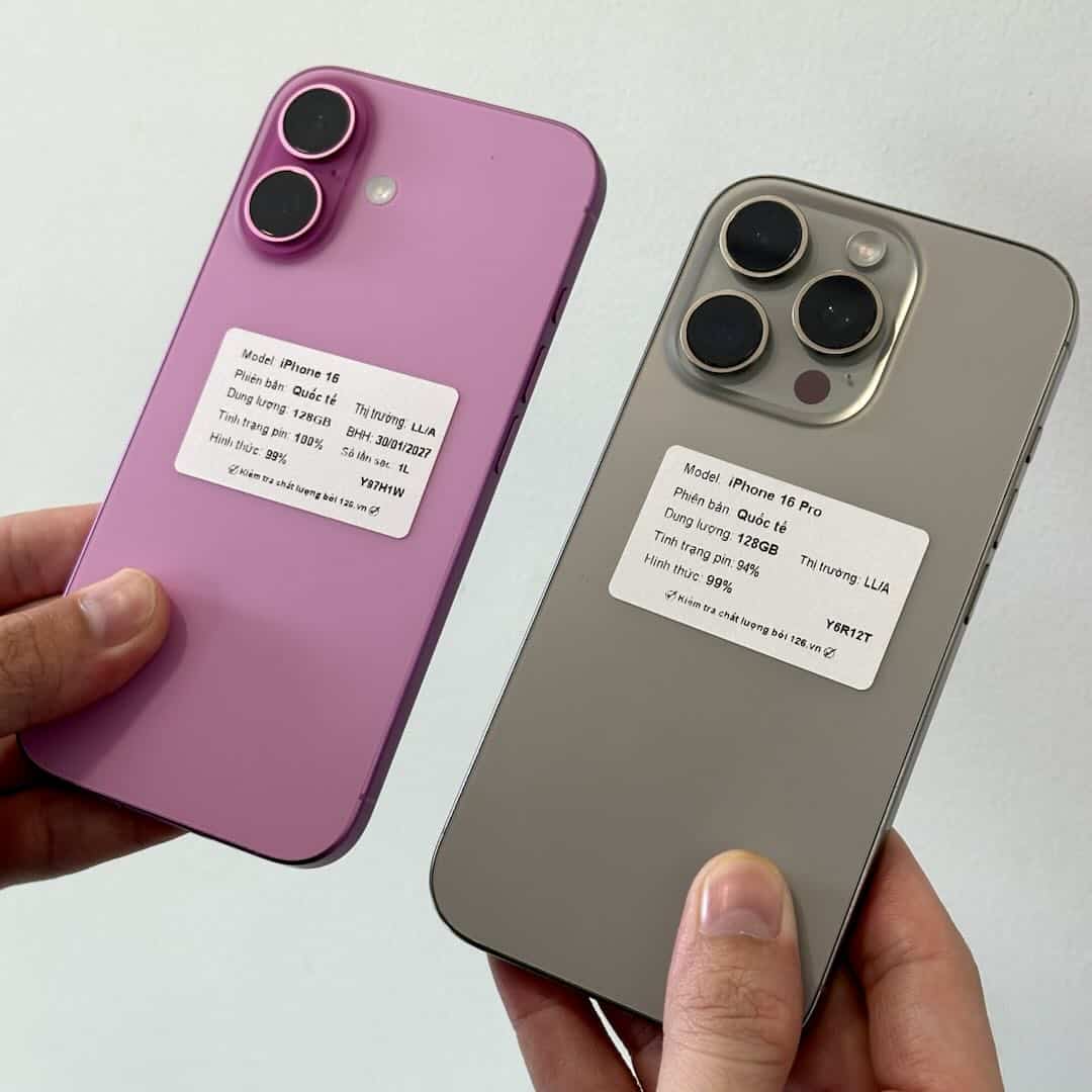 So cụm camera iPhone 16 hai camera và 16 Pro ba camera
