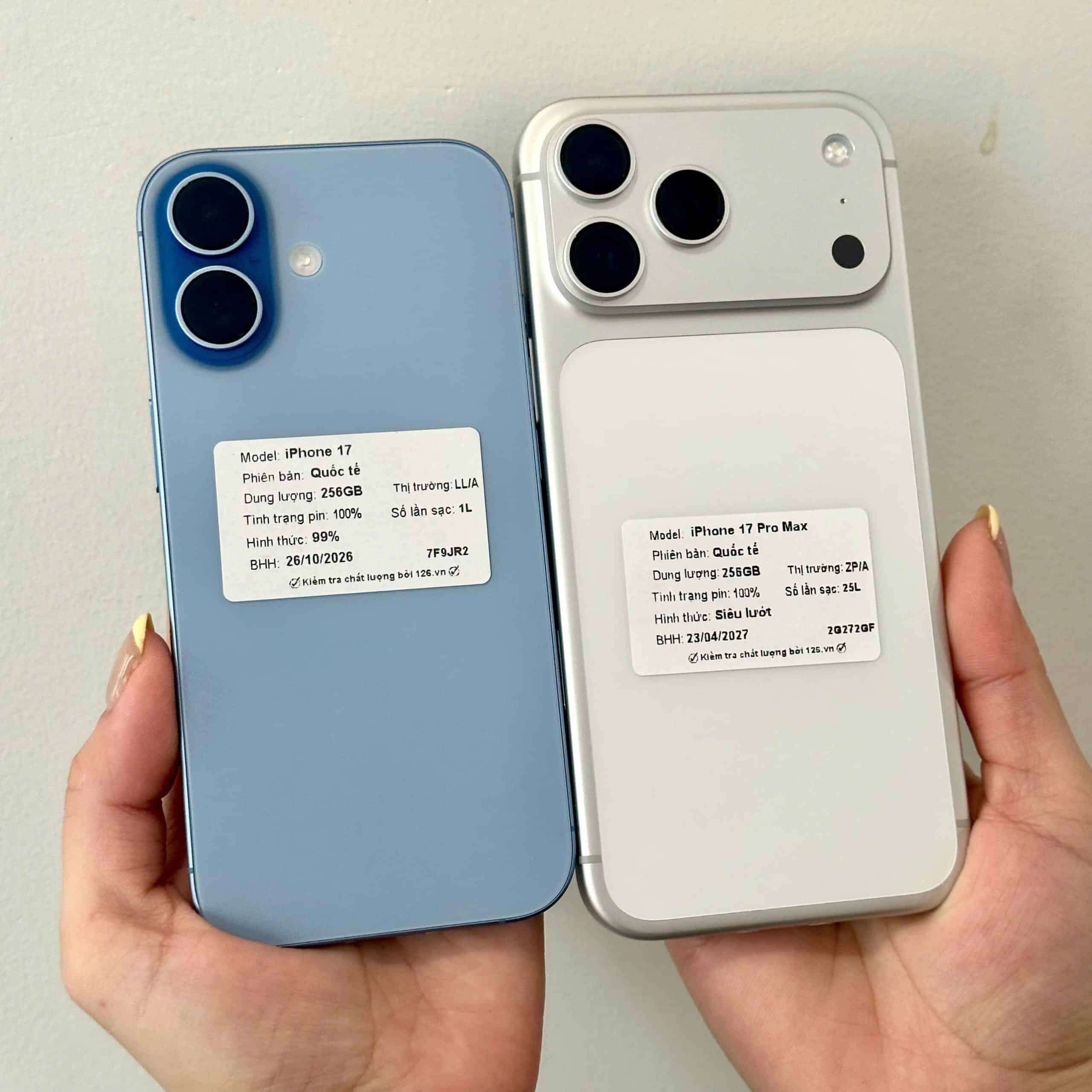 So cụm camera iPhone 17 hai camera và 17 Pro Max ba camera