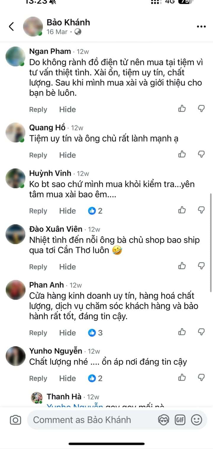 Đánh giá khách hàng 126 về dịch vụ chăm sóc và bảo hành