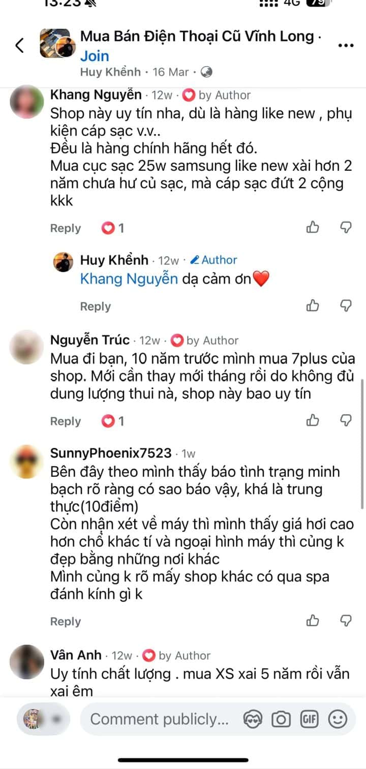 Đánh giá khách hàng 126 về sự minh bạch tình trạng máy và độ bền sản phẩm
