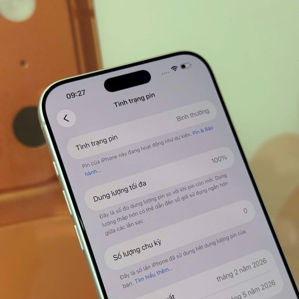 Màn hình Tình trạng pin iPhone 17 Pro Max cũ kiểm tra tại 126.vn Vĩnh Long